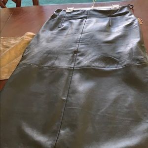 Black leather skirt